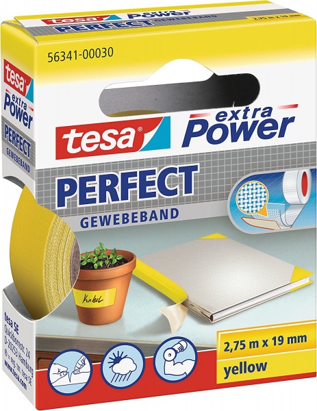 tesa Gewebeband extra Power Perfect gelb 2,75 m x 19 mm