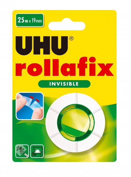UHU Klebefilm rollafix invisible, 19 mm x 25 m