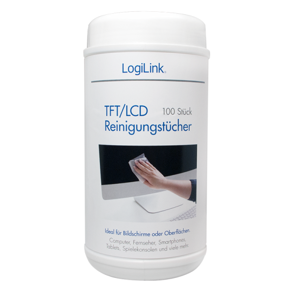 LogiLink Reinigungstücher für TFT/LCD & Plasma Bildschirme (100 Stück)