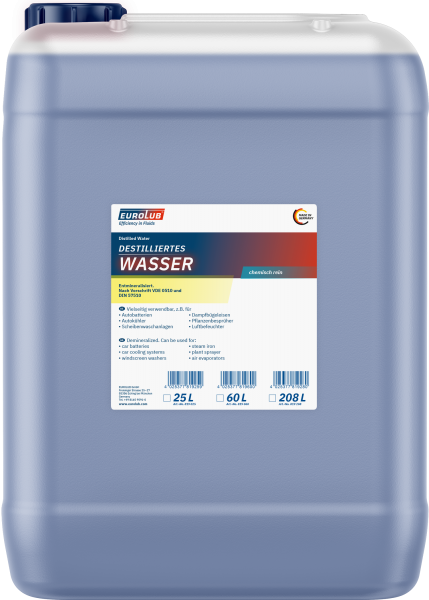 EUROLUB Destilliertes Wasser 25 L