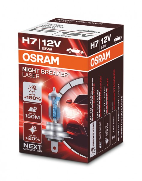 OSRAM NIGHT BREAKER LASER H7 PX26d 12 V/55 W (1er Faltschachtel)