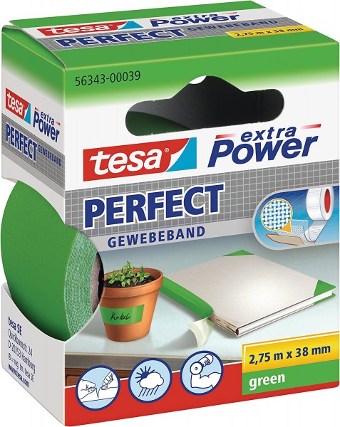 tesa Gewebeband extra Power Perfect grün 2,75 m x 38 mm