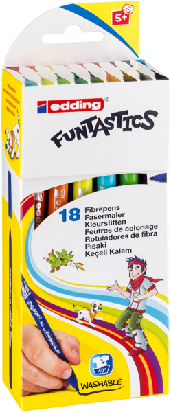 edding 15 Funtastics Kinderfasermaler sortiert (18er Faltschachtel)