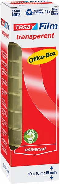 tesa Klebeband transparent 57370 15 mm x 10 m (10 Stück)