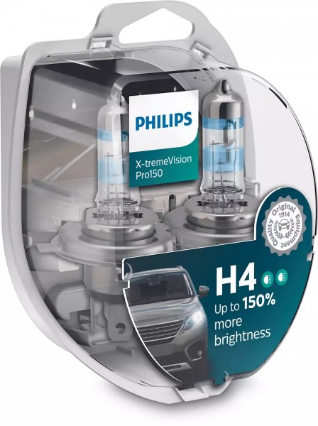 Philips X-tremeVision Pro150 H4 12V 60/55W P43t-38 (2er Box)