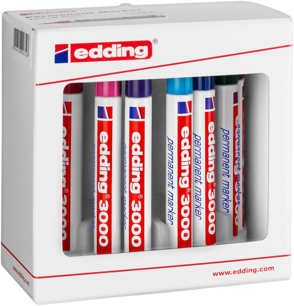 edding 3000 Permanentmarker sortiert (10er Faltschachtel)