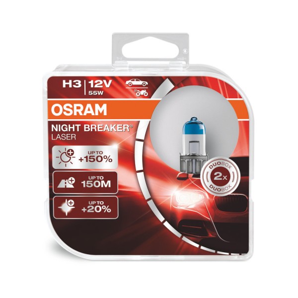 OSRAM NIGHT BREAKER LASER H3 PK22s 12 V/55 W (2er Box)