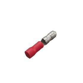 Rundstecker 4mm rot für Kabel 0,25mm² - 1mm² teilisoliert