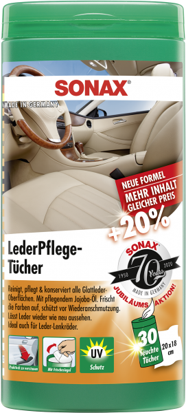 SONAX LederPflegeTücher (25er Box)