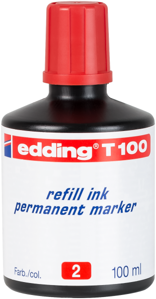 edding T 100 Permanentmarker Nachfülltinte rot 100 ml