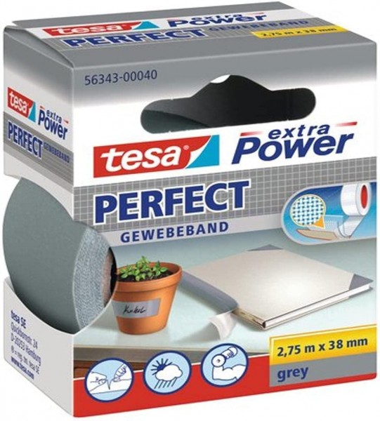 tesa Gewebeband extra Power Perfect grau 2,75 m x 38 mm
