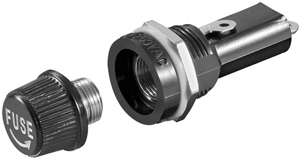 goobay Sicherungshalter für Größe 5 x 20 Schraubverschlußkappe (Bulk)