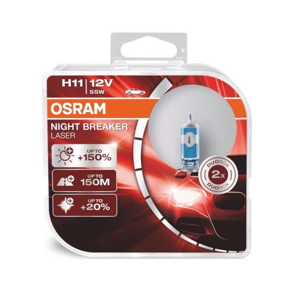 OSRAM NIGHT BREAKER LASER H11 PGJ19-2 12 V/55 W (2er Box)
