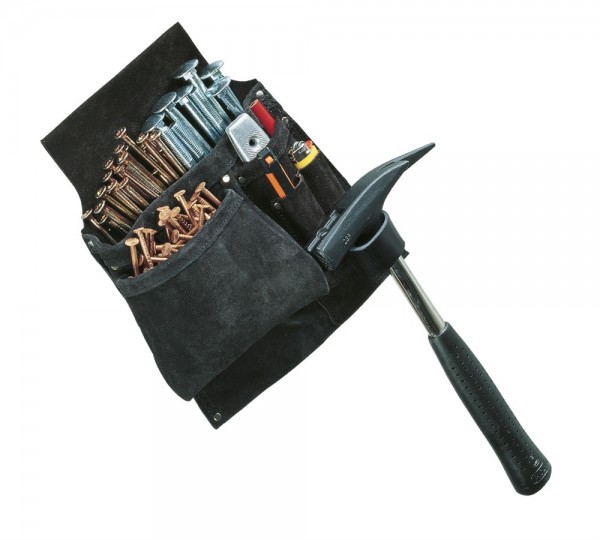 STRAUSS Werkzeugtasche Leder schwarz