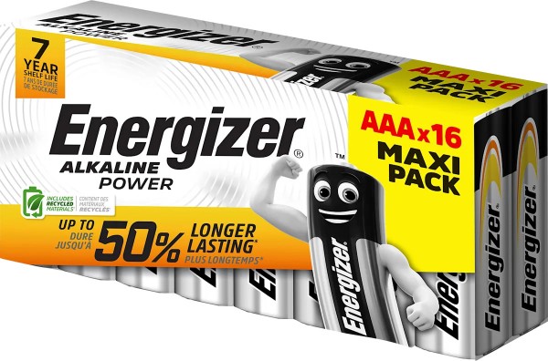 ENERGIZER Batterie Alkaline AAA (LR03) 1.5V (16er Blister)