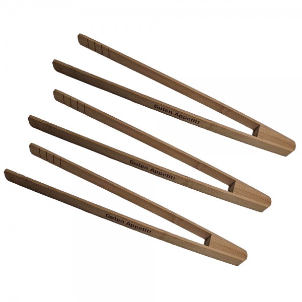 3x Grillzange aus Bambus