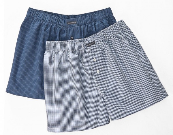 STRAUSS Boxer Shorts weiß/pazifik + pazifik/kobalt 6 (2er Pack)