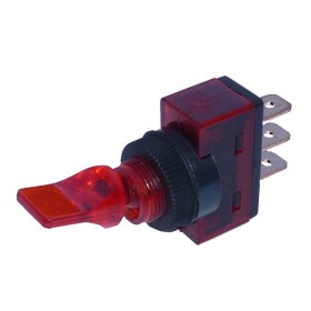 Kippschalter ON/OFF 3 x Steckanschluss 12 V 20 A rot