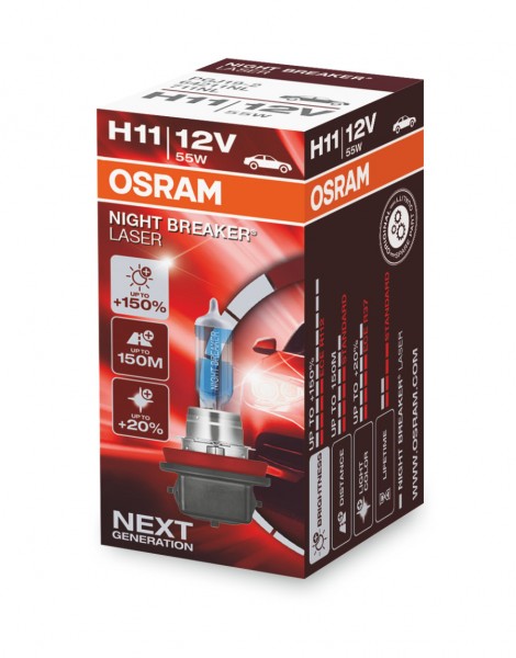 OSRAM NIGHT BREAKER LASER H11 PGJ19-2 12 V/55 W (1er Faltschachtel)