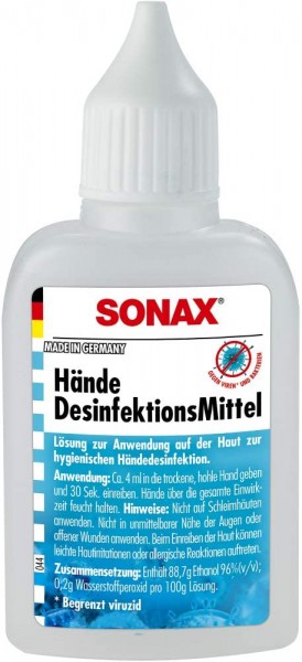 SONAX Hände DesinfektionsMittel 50 ml