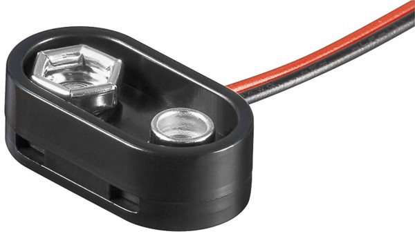 goobay 9 V Block Batteriehalter wasserabweisend schwarz (Bulk)