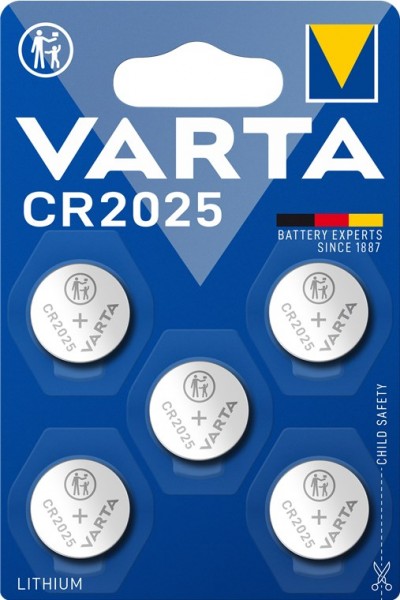 Varta Professional Electronics Knopfzelle Lithium CR2025 3 V (5er Blister)