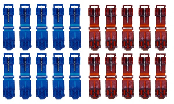 baytronic 10x T-Schnellverbinder rot + 10x T-Schnellverbinder blau