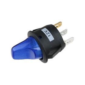 Kippschalter ON/OFF 3 x Steckanschluss 12 V 16 A blau