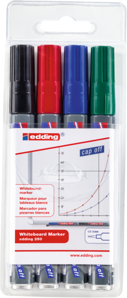 edding 250 Whiteboardmarker sortiert (4er Set)