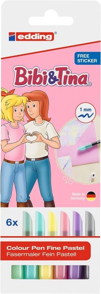 edding 1200 Fasermaler fine Bibi & Tina sortiert (6er Faltschachtel)