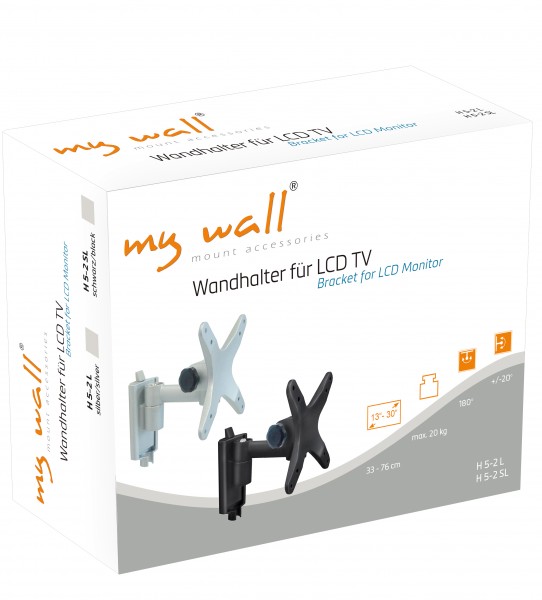 My Wall Wandhalter für LCD TV für Bildschirme 13“ - 30“ (33 - 76 cm) Belastung bis 20 kg schwarz