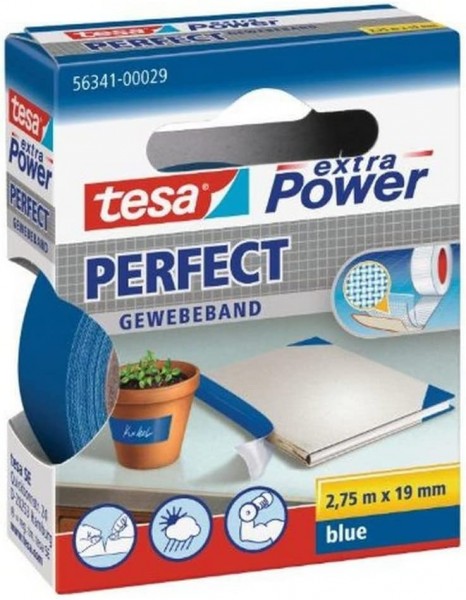 tesa Gewebeband extra Power Perfect blau 2,75 m x 19 mm