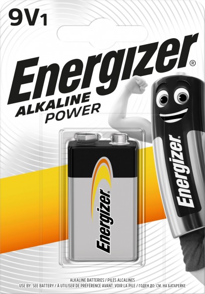 ENERGIZER Alkaline Power Batterie 9V (6LR61) (1er Blister)