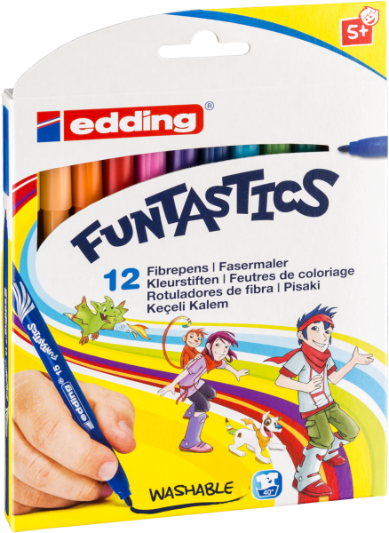 edding 15 Funtastics Kinderfasermaler sortiert (12er Faltschachtel)