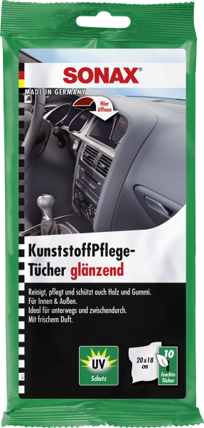 SONAX KunststoffPflegeTücher glänzend (10 Stück)