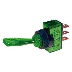 Kippschalter ON/OFF 3 x Steckanschluss 12 V 20 A grün langer Hebel