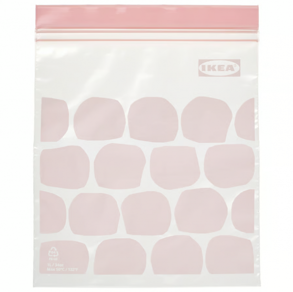 IKEA ISTAD Beutel, wiederverschließbar, hellrosa 0,3 L (25 Stück)