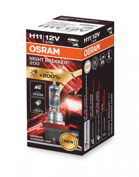 OSRAM NIGHT BREAKER 200 H11 PGJ19-2 12V/55 W (1er Faltschachtel)