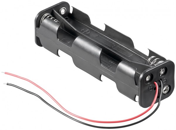 goobay Batteriehalter 8 x Mignon Aamit Anschlußkabel schwarz